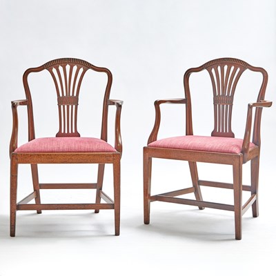 Lot 730 - Pair of George III Mahogany Armchairs