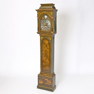 Lot 703 - George II Green and Gilt-Japanned Longcase Clock