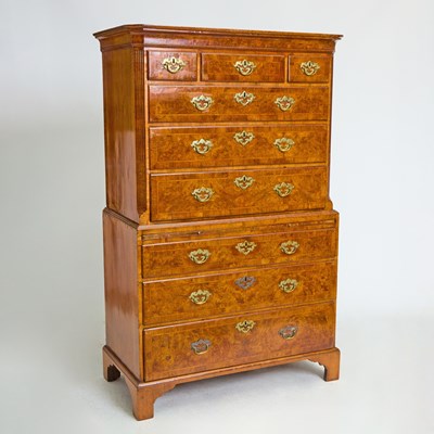 Lot 698 - George II Walnut and Featherbanded Chest on Chest