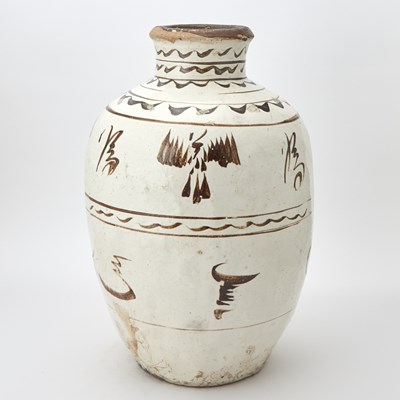 Lot 114 - A Chinese Cizhou Painted Pottery Wine Jar