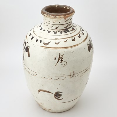 Lot 114 - A Chinese Cizhou Painted Pottery Wine Jar