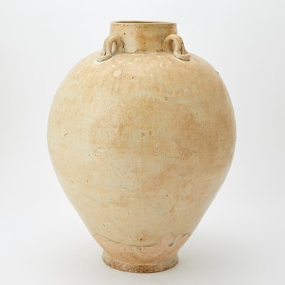 Lot 213 - A Chinese White Glazed Pottery Jar