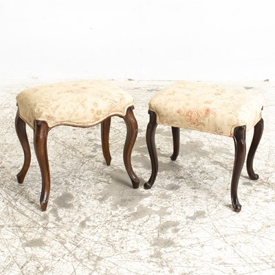 Lot 62 - Pair of Victorian Upholstered Stools