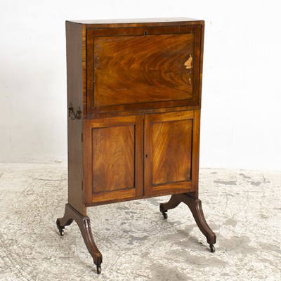 Lot 63 - Regency Style Fall-Front Mahogany Desk