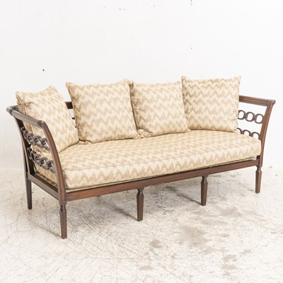 Lot 64 - Neoclassical Style Looped Back Mahogany Sofa