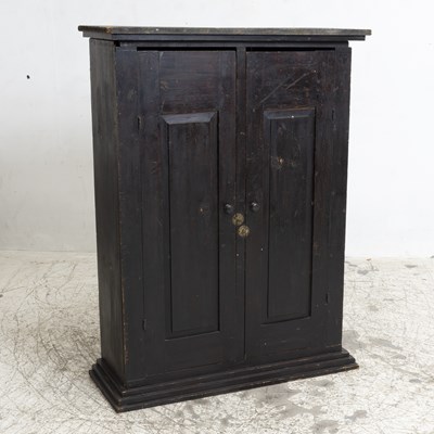 Lot 65 - Pine Dark Stained or Painted Hanging Wall Cabinet