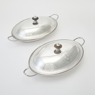 Lot 219 - Pair of George III Sterling Silver Covered Entrée Dishes