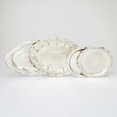 Lot 237 - Group of Four Sterling Silver Trays and Platters