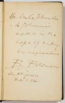 Lot 686 - A note and inscribed book from Bernard Berenson