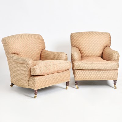 Lot 204 - Pair of Regency Style Upholstered Club Chairs