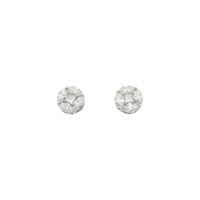 Lot 1123 - Pair of White Gold and Diamond Stud Earrings