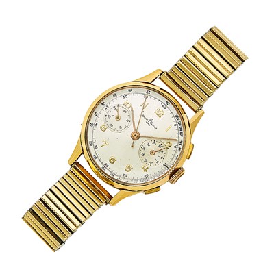 Lot 1191 - Baume & Mercier Gold Chronograph Wristwatch