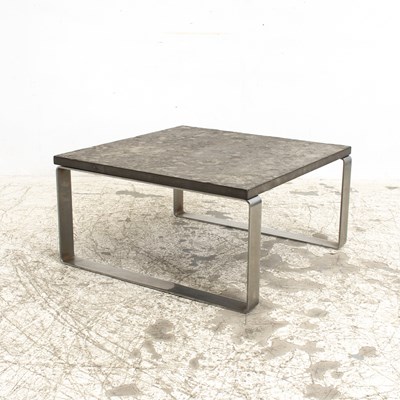 Lot 2 - Chrome Hard-Stone Top Low Table