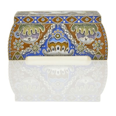 Lot 548 - Russian Silver-Gilt, Cloisonné and En Plein Enamel Box