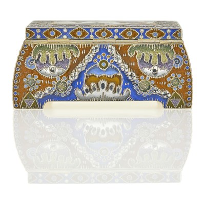 Lot 548 - Russian Silver-Gilt, Cloisonné and En Plein Enamel Box