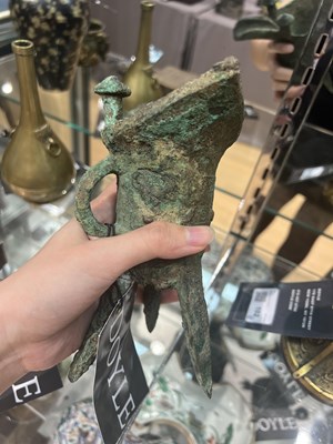 Lot 88 - A Chinese Bronze Jue Vessel
