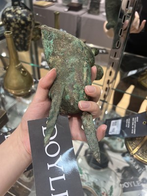 Lot 88 - A Chinese Bronze Jue Vessel