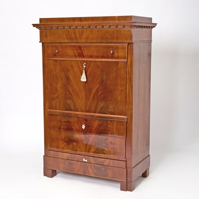 Lot 681 - Biedermeier Mahogany and Birch Secrétaire `a Abattant