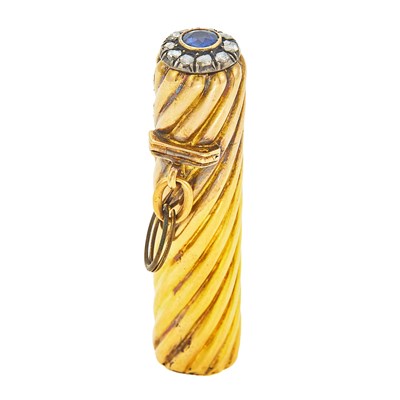 Lot 1172 - Antique Gold, Silver, Sapphire and Diamond Perfume Case, France