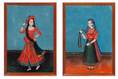 Lot 122 - Two Mughal Indian Reverse Glass Paintings