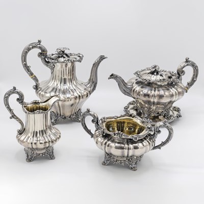 Lot 1161 - Victorian Five-Piece Sterling Silver Tea and Coffee Service