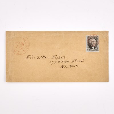 Lot 1057 - United States 1847 Ten Cents tied on Envelope