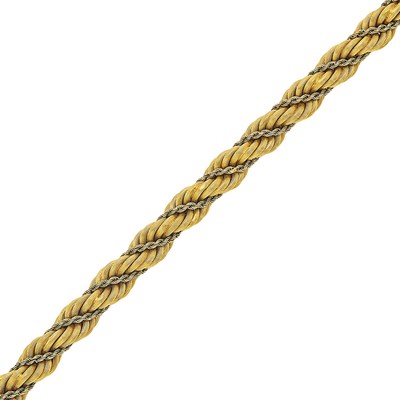 Lot 1225 - Two-Color Gold Rope-Twist Bracelet