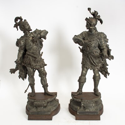 Lot 19 - Pair of Patinated Bronze Roman Soldiers