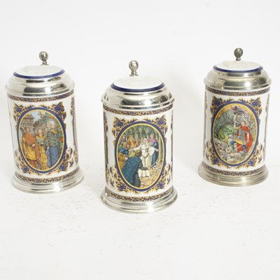 Lot 23 - Set of Three Villeroy & Boch Porcelain Beer Steins