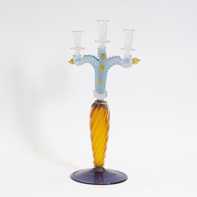 Lot 26 - Venetian Glass Three-Light Candelabra