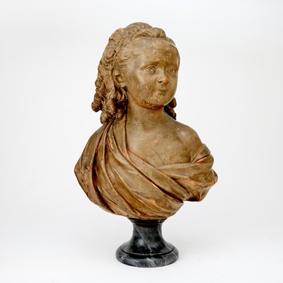 Lot 270 - Painted Terracotta Bust of Sabine Houdon at the Age of Six