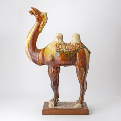 Lot 216 - A Chinese Sancai Glazed Pottery Model of a Camel