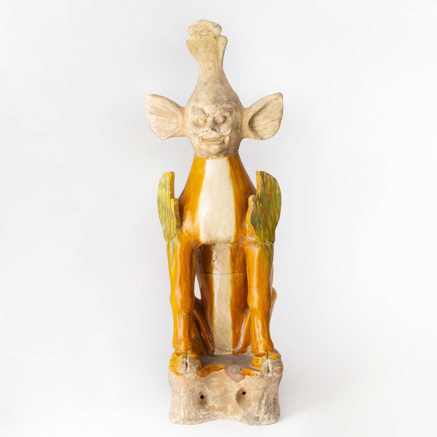 Lot 127 - Chinese Sancai Glazed Pottery Model of an Earth Spirit