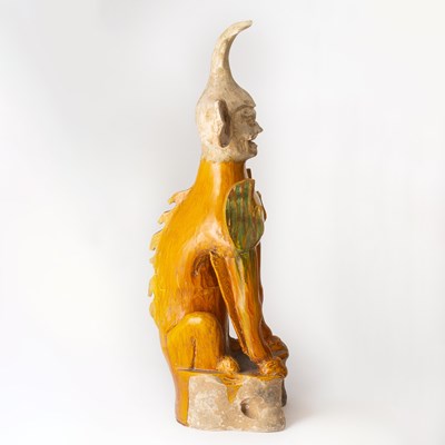 Lot 127 - Chinese Sancai Glazed Pottery Model of an Earth Spirit