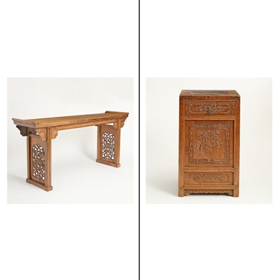 Lot 496 - A Chinese Carved Hardwood Altar Table