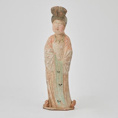 Lot 209 - A Fine Chinese Polychromed Earthenware Model of a Lady