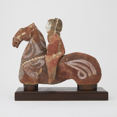 Lot 222 - A Chinese Polychromed Pottery Horse and Rider