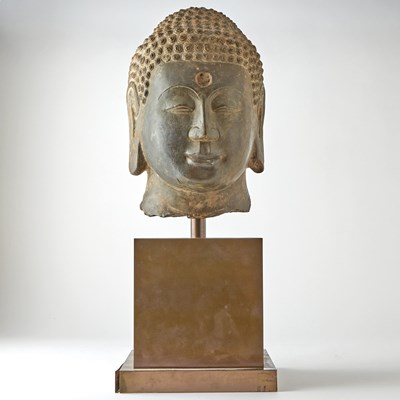 Lot 139 - A Chinese Carved Stone Head of Buddha Shakyamuni