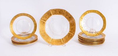 Lot 35 - Group of Gilt Painted Glass Plates