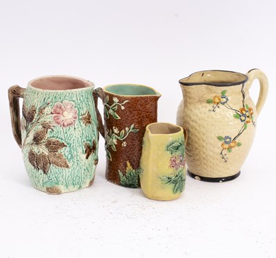 Lot 37 - Group of Four Majolica Ceramic Pitchers