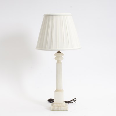 Lot 38 - Alabaster Column Form Table Lamp