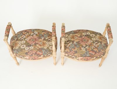 Lot 246 - Pair of Louis XVI Style Small Painted Benches