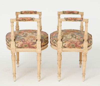 Lot 246 - Pair of Louis XVI Style Small Painted Benches