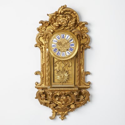 Lot 244 - Louis XV Style Giltwood Cartel Clock