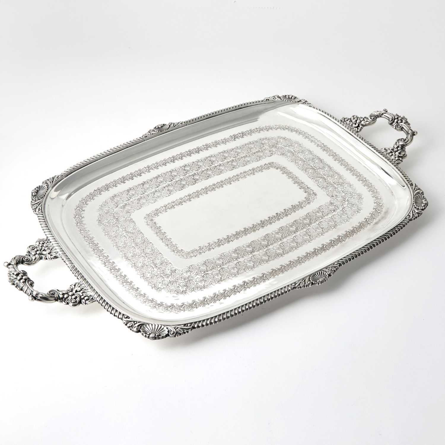 Lot 218 - Silver Plated Two Handle Tray