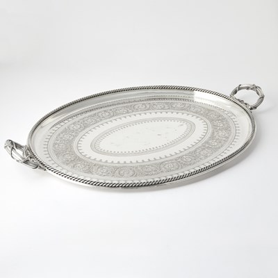 Lot 233 - Elkington & Co. Silver Plated Two Handle Tray