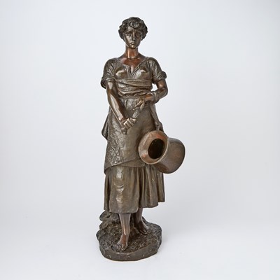 Lot 350 - Italian Patinated Bronze Figure of a Milkmaid