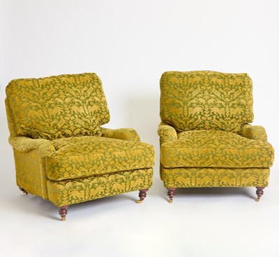 Lot 202 - Pair of Upholstered Club Chairs