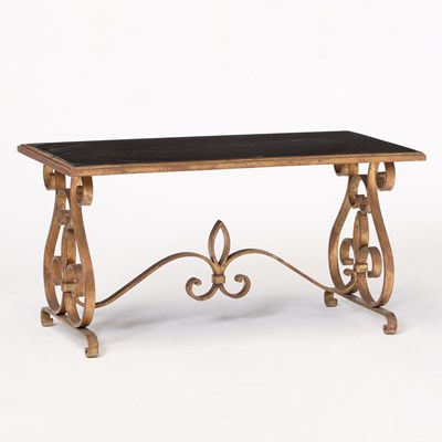 Lot 326 - Gilt Iron and Glass Coffee Table