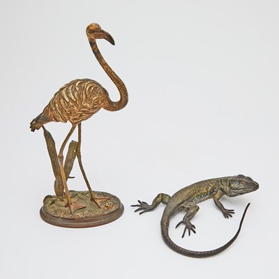 Lot 334 - Austrian Cold Painted Bronze Figure of a Lizard